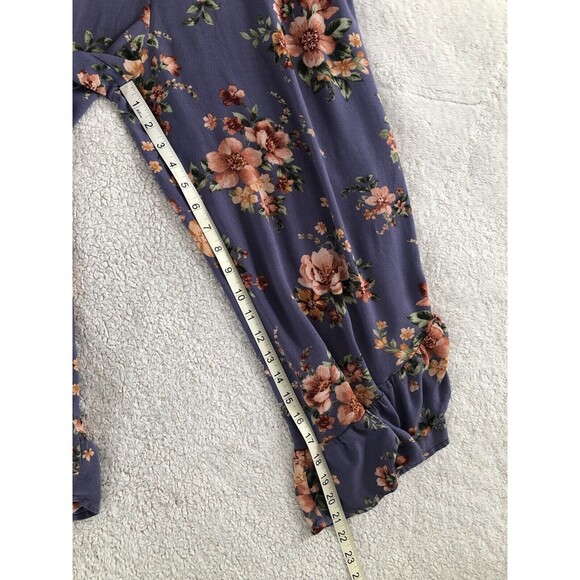 American Eagle Jumpsuit Small Cropped Floral Ruffle Flare Leg Adjustable Strappy - Picture 13 of 13